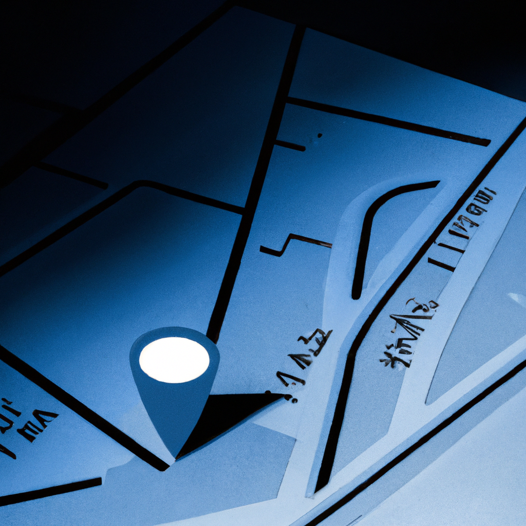 Минималистичная карта Нью‑Йорка с голубо‑серой палитрой и меткой на центре